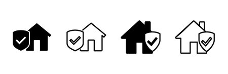 House insurance icon set. house protection icon.のイラスト素材