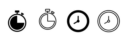 Clock icon set. Time icon vector. watch icon symbolのイラスト素材