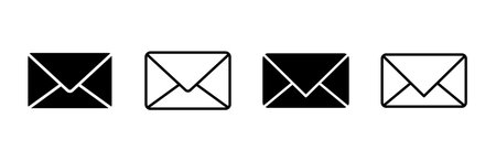 Mail icon set. email icon vector. E-mail icon. Envelope illustrationのイラスト素材