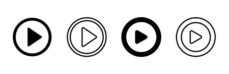 Play Icon set. Play button vector iconのイラスト素材