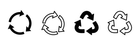 Recycle icon set. Recycling vector icon.のイラスト素材