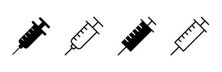 Syringe icon set. injection icon vector.のイラスト素材