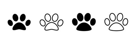 Paw icon set. paw print icon vector. dog or cat pawのイラスト素材