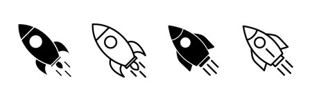 Rocket icon set. Startup icon vector.のイラスト素材