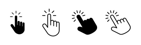 Hand cursor icon set. click icon vector. hand click. pointer