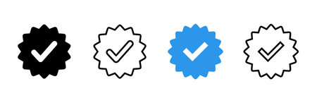 verified icon set. verification check mark. approved icon