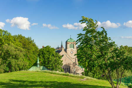 A Scenic View of an old Medieval Church in Stockholm Swedenの写真素材