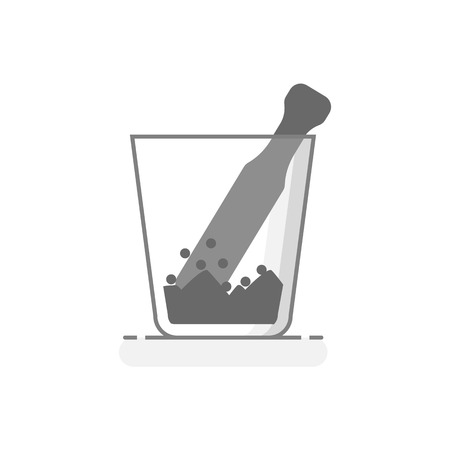 Scientific Glass Mortar - Laboratory glassware icon 11 - Flat design concept. Vector illustration.のイラスト素材