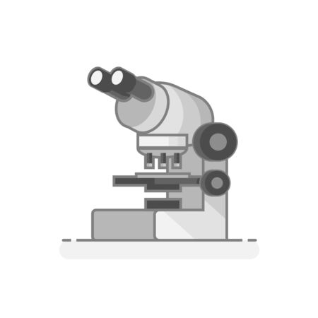 Scientific Microscope. Laboratory materials icon. Flat design concept. Vector illustration.のイラスト素材