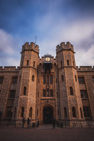 LONDON, ENGLAND, DECEMBER 10th, 2018: Wide angle view on the Crown Jewel House at the Tower of London.のeditorial素材
