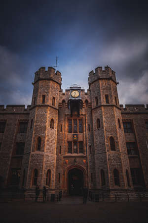 LONDON, ENGLAND, DECEMBER 10th, 2018: Wide angle view on the Crown Jewel House at the Tower of London.のeditorial素材
