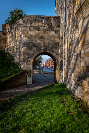 Entrance to the city inside the York ancient city walls.の写真素材