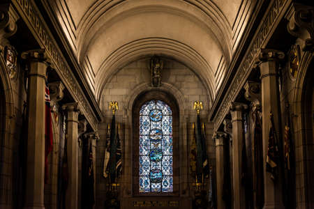EDINBURGH, SCOTLAND DECEMBER 15, 2018: Interior of Scottish National War Memorial, made by some of Scotlands finest artists and craftspeople to those who died in both world warsのeditorial素材