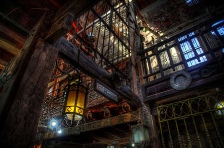 GONZALEZ CATAN,ARGENTINA,SEPTEMBER 28,2019: Interior of the iron museum in the amazing medieval town of Campanopolis, with lots of metal objects of any kind. Translation of 'Second section' in Spanish.のeditorial素材