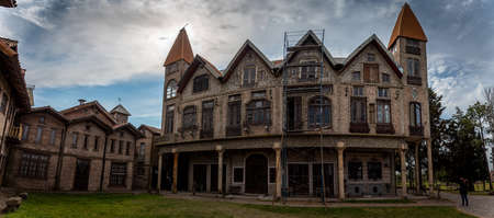 GONZALEZ CATAN, ARGENTINA, SEPTEMBER 28, 2019: Abandoned building in the amazing medieval town of Campanopolisのeditorial素材