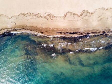Aerial view of the beach of La Patacona in Valencia, Spain.