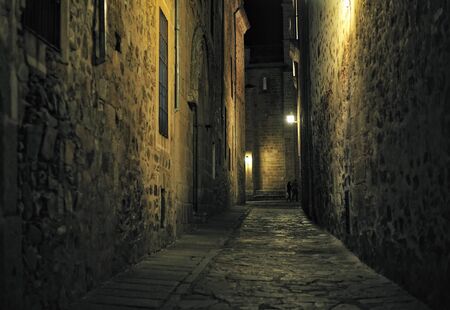 night view of Caceres (Extremadura, Spain)の写真素材