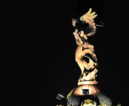 sculpture at dome of building Metropolis at Madrid (Spain)のeditorial素材