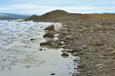 coast of  Fjallsarlon glacier lake, Iceland
