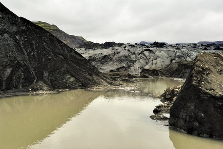 view of Solheimajokull glacier, Iceland