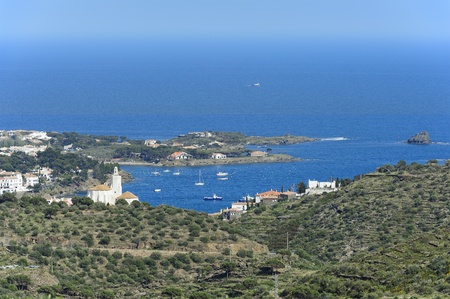 View of old town Cadaques  Costa Brava, Catalonia, Spain の写真素材
