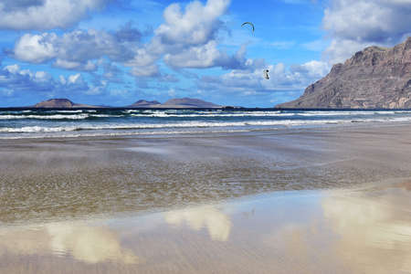 coast of  Famara, Lanzarote, Canary Islands, Spainの写真素材