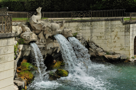 at the garden of the royal residence at Caserta, Italyの写真素材