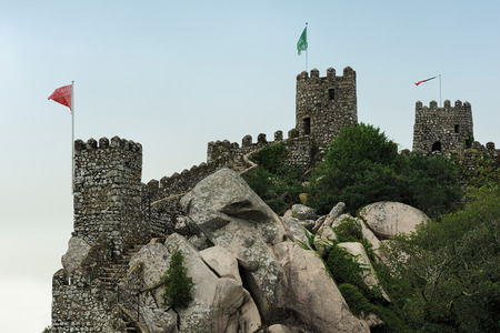 the Castle of the Moors  Castelo dos Mouros , Sintra, Portugalのeditorial素材