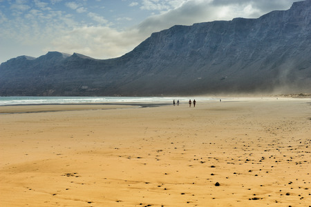 coast of  Famara beach, Lanzarote Island, Canary Islands, Spainの写真素材