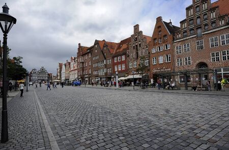 LUNEBURG, GERMANY - 24 AUGUST 2015: Am Sande Square, Hanseatic Town Luneburg