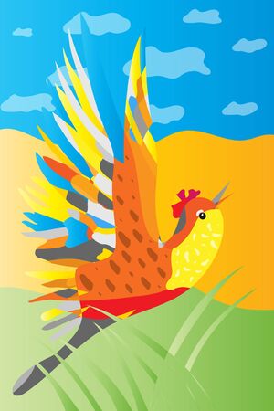 vector funny and happy  bird cartoonのイラスト素材