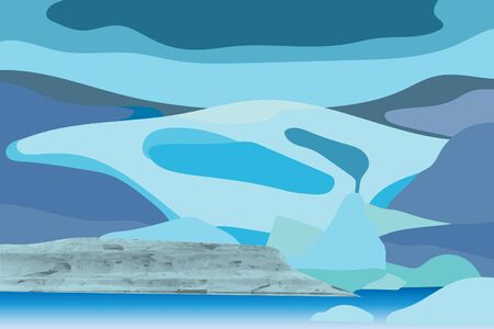 vector illustration of glacier with natural textureのイラスト素材