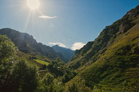 Valley in the mountains of Asturiasの写真素材
