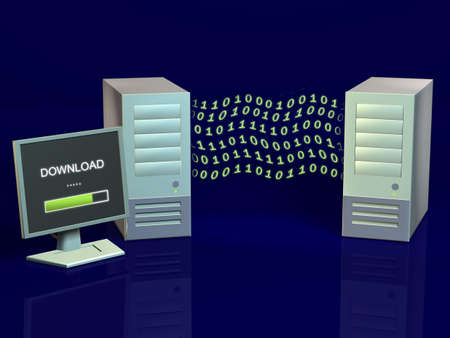 Wireless computer network. CG illustration.