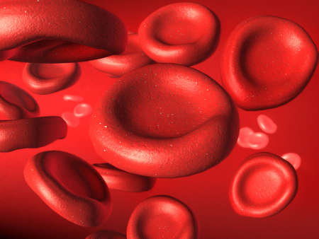 Blood cells stream. Digital illustration.の写真素材