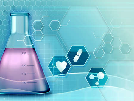 Medical research background. 3D illustration.