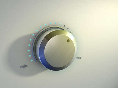Volume knob on a musical amplifier. Digital illustration.の写真素材