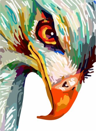 A bright look of the eagle. Vector pictureのイラスト素材
