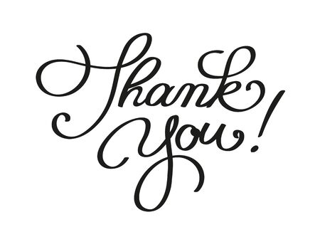 Thank You handwritten inscription. Hand drawn lettering. Thank You calligraphy. Thank you card. Vector illustration.のイラスト素材