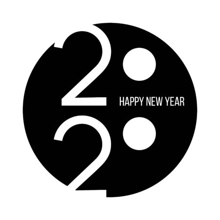 Happy New Year 2020 Text Design Patter, Vector illustrationのイラスト素材