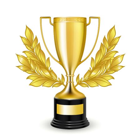 Gold cup isolated on white background. Vectorのイラスト素材