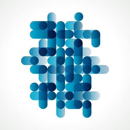 Vintage abstract blue pattern from circles. Vector Imageのイラスト素材