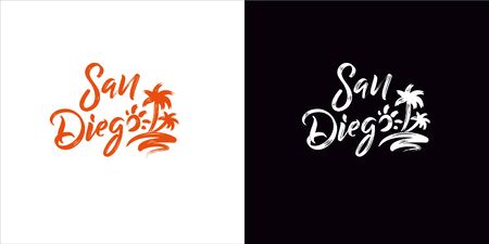 San Diego Vintage Graphic. Logo. Vintage card design. Vintage print, t-shirt print.のイラスト素材