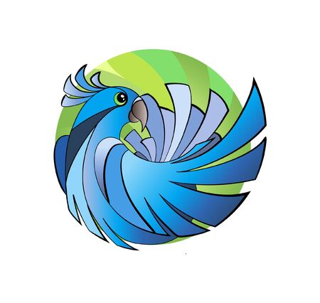 Bird stylized in a circle. Vector logoのイラスト素材
