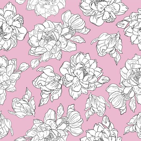 Vintage flowers sketch graphic illustrationのイラスト素材