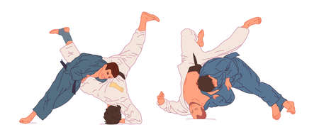 Judo. Vector illustration. Sports Championship. Setのイラスト素材