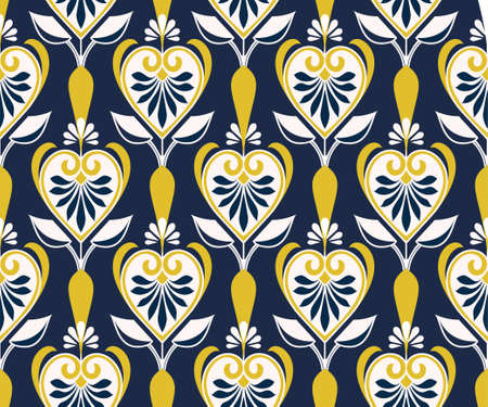 Seamless floral patterns in scandinavian style. Vector pattern