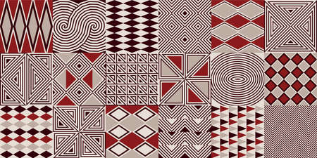 Abstract African ethnic square pattern, tribal background. The pattern can be used for wallpaper,...