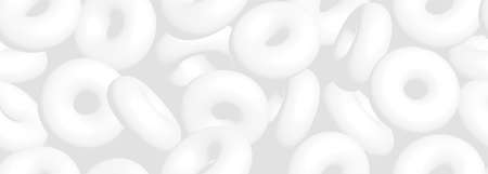 Light colored background with white balls. 3d round spheres. Geometric design elements circle ball pattern. Seamless flying shapes in empty space. Design for poster, banner, poster. Vectorのイラスト素材