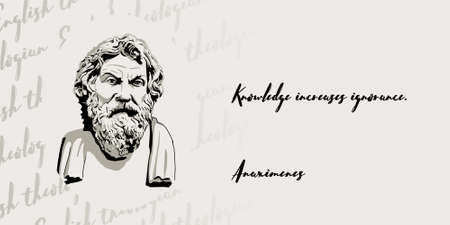 vector portrait. Anaximenes was an ancient Greek philosopher, a representative of the Miletian...